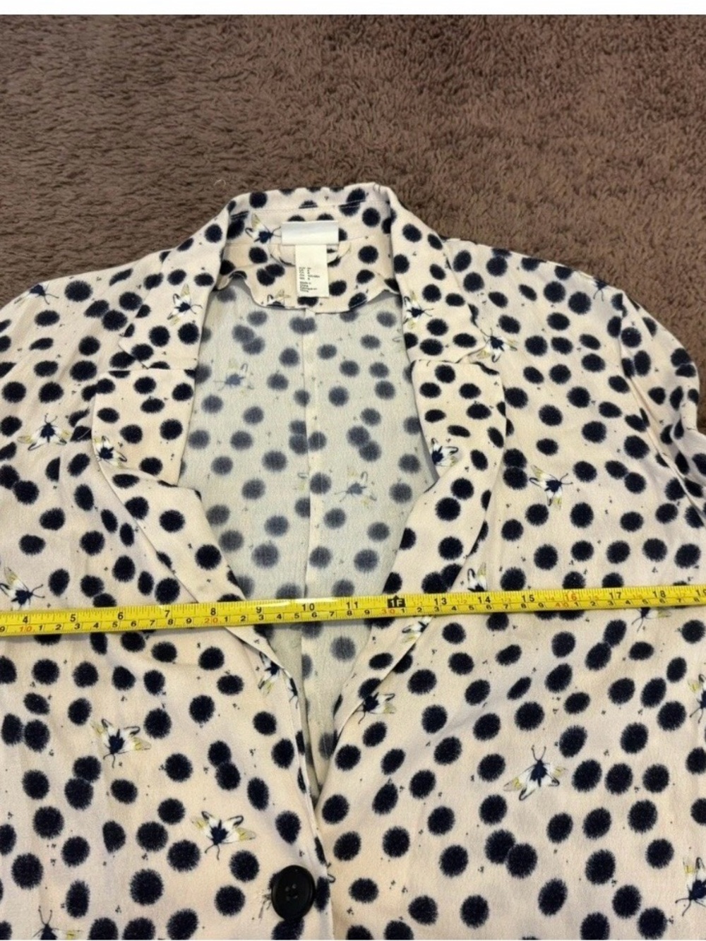 Anna Glover x H&M Moth Print Lightweight Blazer Suit Jacket Size 8 - Picture 9 of 9